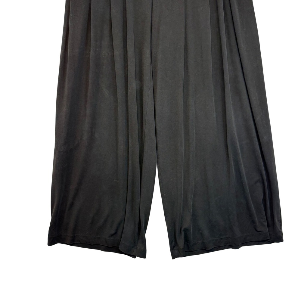 Calia Black Wide Leg Cropped‎ Pants Pleated Elastic Waist Lightweight Casual - Picture 4 of 12